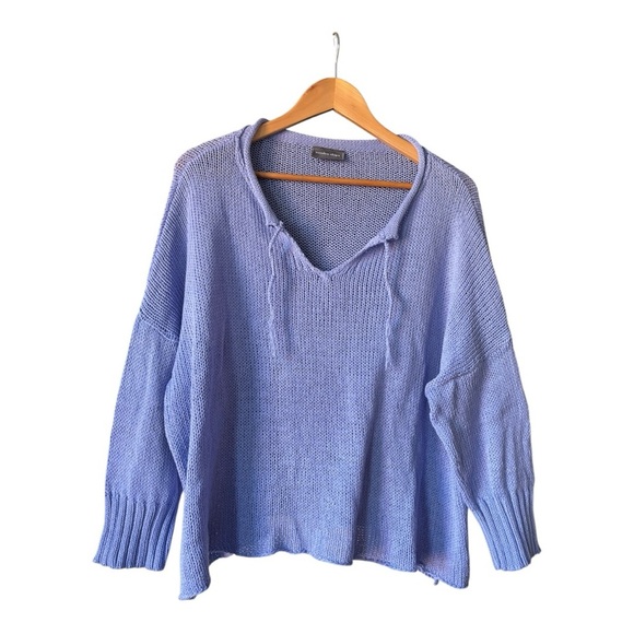 Wooden Ships V Neck slouchy Cotton Knit Sweater Size S/M - Picture 1 of 9